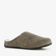 Heren pantoffels ribstof bruin