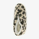 Gevoerde dames pantoffels met panterprint beige groen