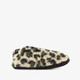 Gevoerde dames pantoffels met panterprint beige groen
