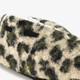 Gevoerde dames pantoffels met panterprint beige groen