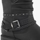 Dames boots met sierbandjes zwart