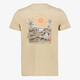 Heren T-shirt met backprint beige