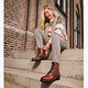 Leren dames veterboots cognac