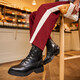 Dames veterboots met luipaardprint zwart