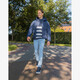 Gewatteerde heren jas blauw