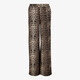 Dames wide leg broek met panterprint bruin