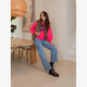 Dames sweater met blauwe tekstopdruk roze