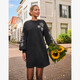 Twoday dames jurk met borduursels zwart