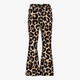 Flared meisjes broek met panterprint beige zwart