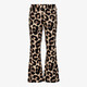 Flared meisjes broek met panterprint beige zwart