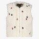 Meisjes teddy gilet met bloemetjes wit