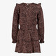 Meisjes jurk met panterprint en ruches