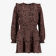 Meisjes jurk met panterprint en ruches