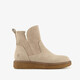 Gevoerde suède dames boots beige