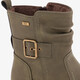 Dames enkellaarsjes met gesp kaki