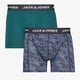 Jack & Jones heren boxershorts met print 2-pack blauw groen