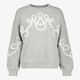 Dames sweater met borduursels grijs wit