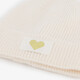 Gebreide meisjes muts met hartje wit