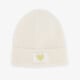 Gebreide meisjes muts met hartje wit