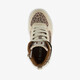 Hoge meisjes sneakers met panterprint details beige