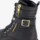 Leren meisjes veterboots zwart