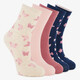 5 paar kindersokken met vlinders roze blauw