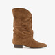 Dames slouchy laarzen cognac