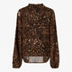 Dames blouse met panterprint bruin