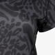 Dames sport T-shirt met panterprint zwart