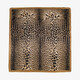Vierkante dames sjaal met panterprint beige bruin