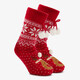 1 paar dames kerst huissokken met rendier rood