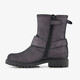 Leren meisjes biker boots met glitters zwart