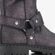 Leren meisjes biker boots met glitters zwart