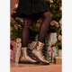 Meisjes veterboots metallic goud