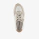 Suede dames sneakers beige wit