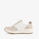 Suede dames sneakers beige wit