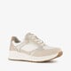 Suede dames sneakers beige wit