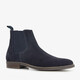 Van Beers suede heren Chelsea boots blauw