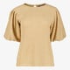 Dames top met pofmouwen beige