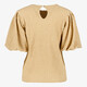 Dames top met pofmouwen beige