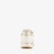 Comfort leren dames sneakers wit goud
