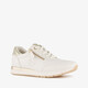 Comfort leren dames sneakers wit goud