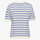 Gebreid dames T-shirt met strepen blauw wit