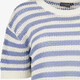 Gebreid dames T-shirt met strepen blauw wit
