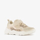 Blue Box meisjes sneakers met panterprint details beige goud