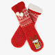 1 paar heren kerst huissokken met bierglas rood