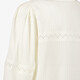 Dames blouse met broderie details lichtbeige
