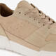 Leren heren sneakers beige wit