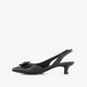 Dames slingback pumps met strik zwart