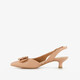 Dames slingback pumps met strik beige
